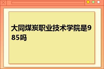 大同煤炭职业技术学院是985吗