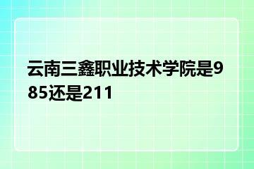 云南三鑫职业技术学院是985还是211