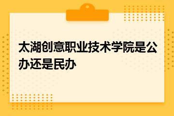 太湖创意职业技术学院是公办还是民办