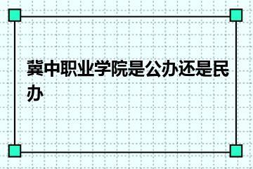 冀中职业学院是公办还是民办