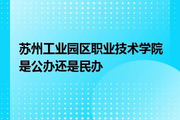 苏州工业园区职业技术学院是公办还是民办