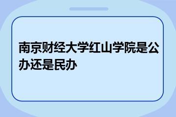 南京财经大学红山学院是公办还是民办
