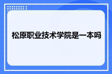 松原职业技术学院是一本吗
