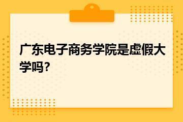 广东电子商务学院是虚假大学吗？？