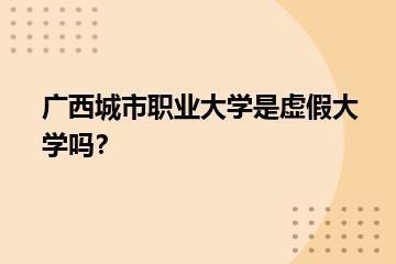 广西城市职业大学是虚假大学吗？？