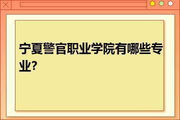 宁夏警官职业学院有哪些专业？？