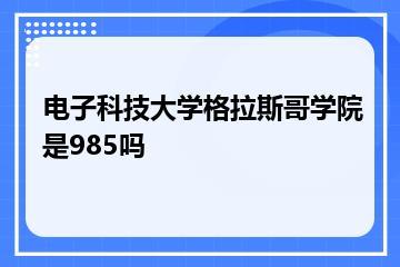 电子科技大学格拉斯哥学院是985吗？