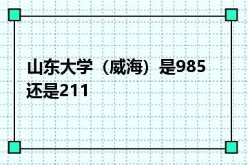 山东大学（威海）是985还是211？