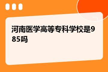 河南医学高等专科学校是985吗？