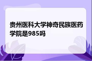 贵州医科大学神奇民族医药学院是985吗？