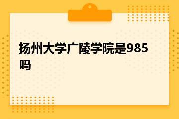 扬州大学广陵学院是985吗？