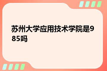 苏州大学应用技术学院是985吗？