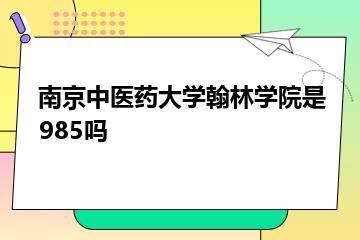 南京中医药大学翰林学院是985吗？