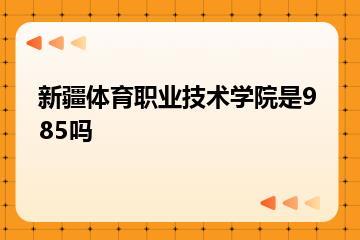 新疆体育职业技术学院是985吗？