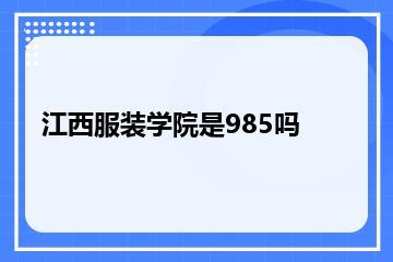 江西服装学院是985吗？
