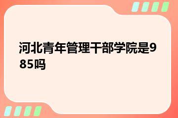 河北青年管理干部学院是985吗？