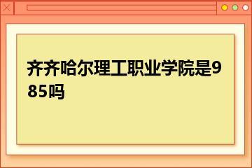 齐齐哈尔理工职业学院是985吗？