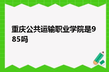 重庆公共运输职业学院是985吗？