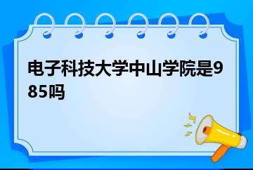 电子科技大学中山学院是985吗？