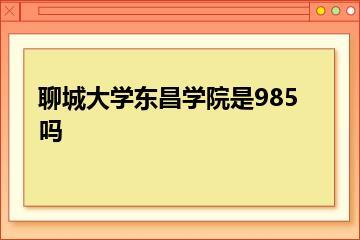 聊城大学东昌学院是985吗？