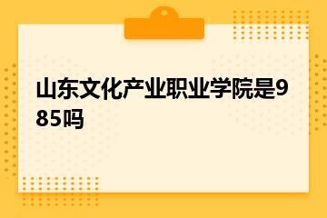 山东文化产业职业学院是985吗？