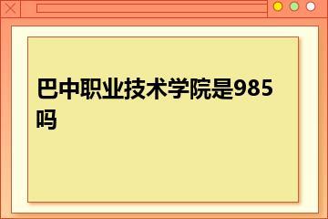 巴中职业技术学院是985吗？