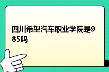 四川希望汽车职业学院是985吗？