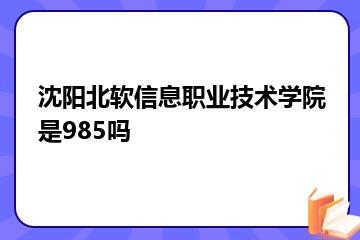 沈阳北软信息职业技术学院是985吗？