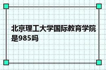 北京理工大学国际教育学院是985吗？