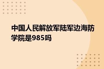 中国人民解放军陆军边海防学院是985吗？