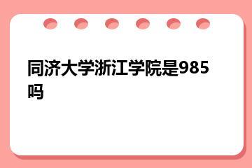 同济大学浙江学院是985吗？
