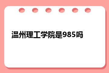 温州理工学院是985吗？