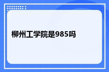 柳州工学院是985吗？