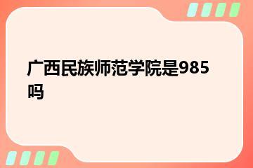 广西民族师范学院是985吗？