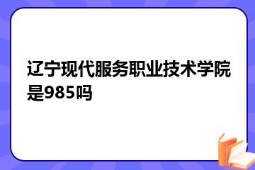 辽宁现代服务职业技术学院是985吗？