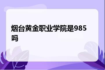 烟台黄金职业学院是985吗？