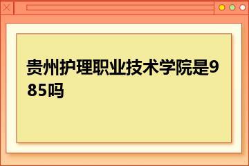贵州护理职业技术学院是985吗？