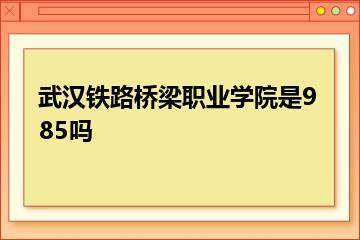 武汉铁路桥梁职业学院是985吗？