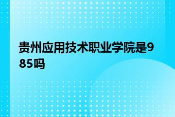 贵州应用技术职业学院是985吗？