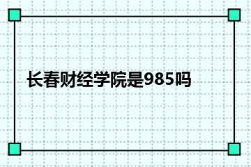 长春财经学院是985吗？