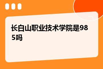 长白山职业技术学院是985吗？