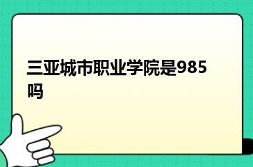 三亚城市职业学院是985吗？