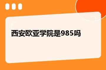 西安欧亚学院是985吗？