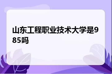 山东工程职业技术大学是985吗？