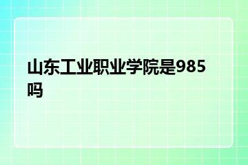 山东工业职业学院是985吗？