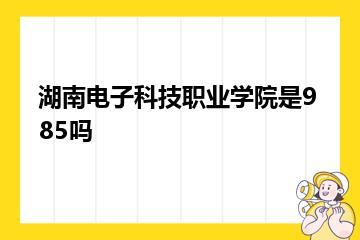 湖南电子科技职业学院是985吗？