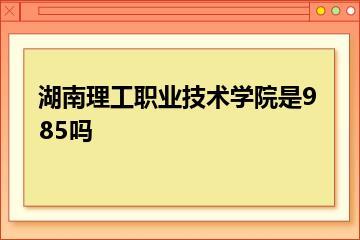 湖南理工职业技术学院是985吗？