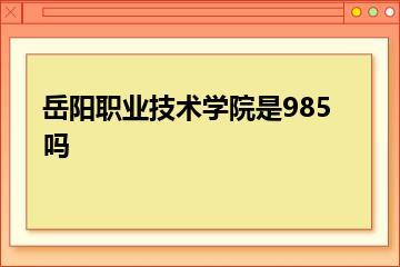 岳阳职业技术学院是985吗？