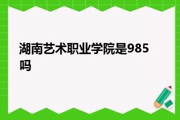 湖南艺术职业学院是985吗？