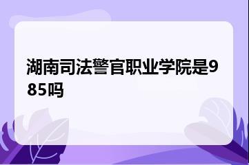 湖南司法警官职业学院是985吗？